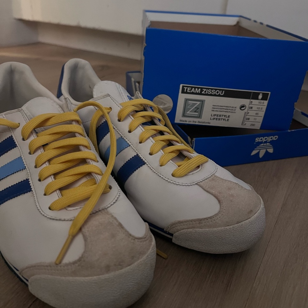 Adidas Team Zissou White and Blue Italia Sneakers
